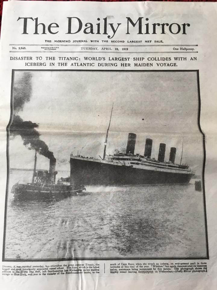 Daily Mirror April 16th 1912 Shows Fascinating Insight Into